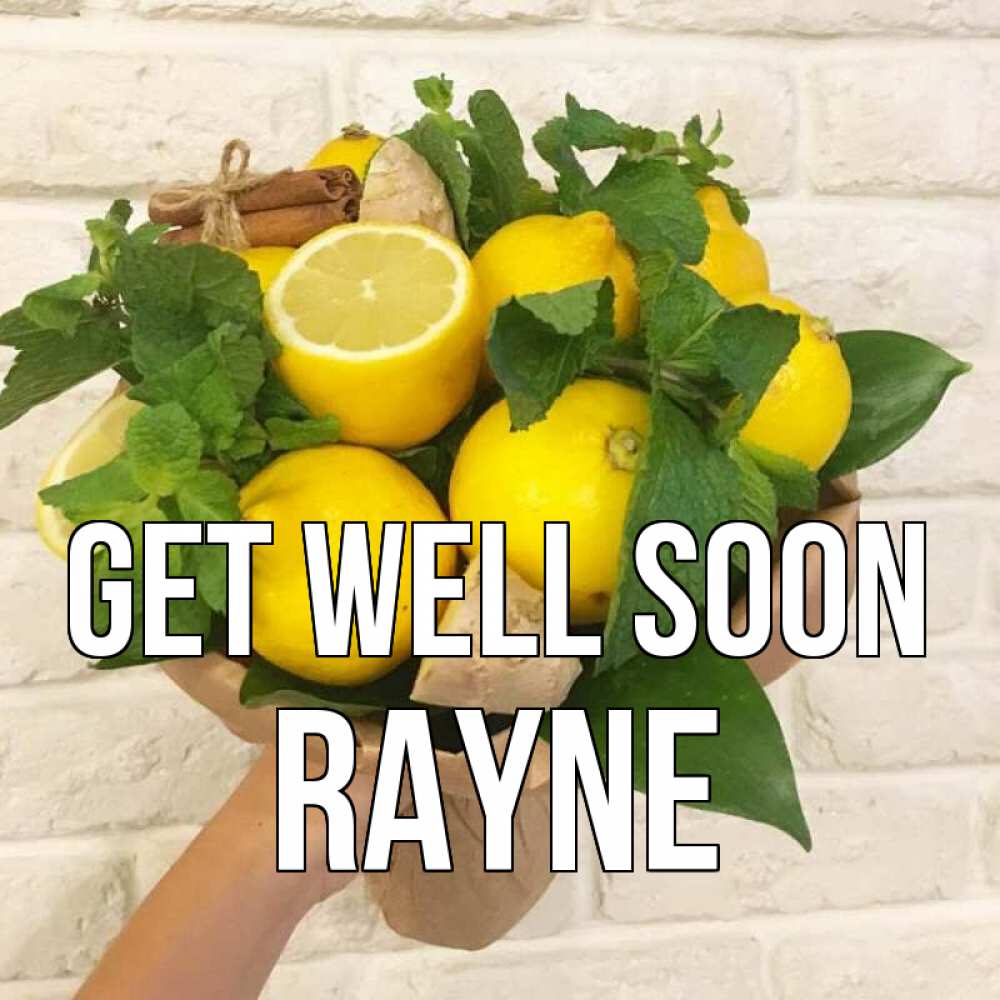 Greetings card с именем, Rayne Get well soon витамины Greetings with text for free download 