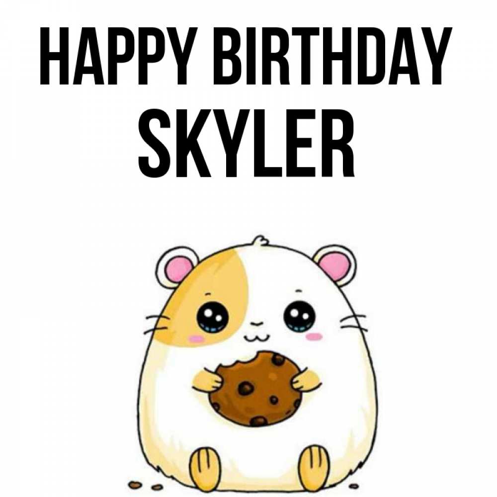 Greetings card с именем, Skyler Happy Birthday с днюхой Greetings with text for free download 