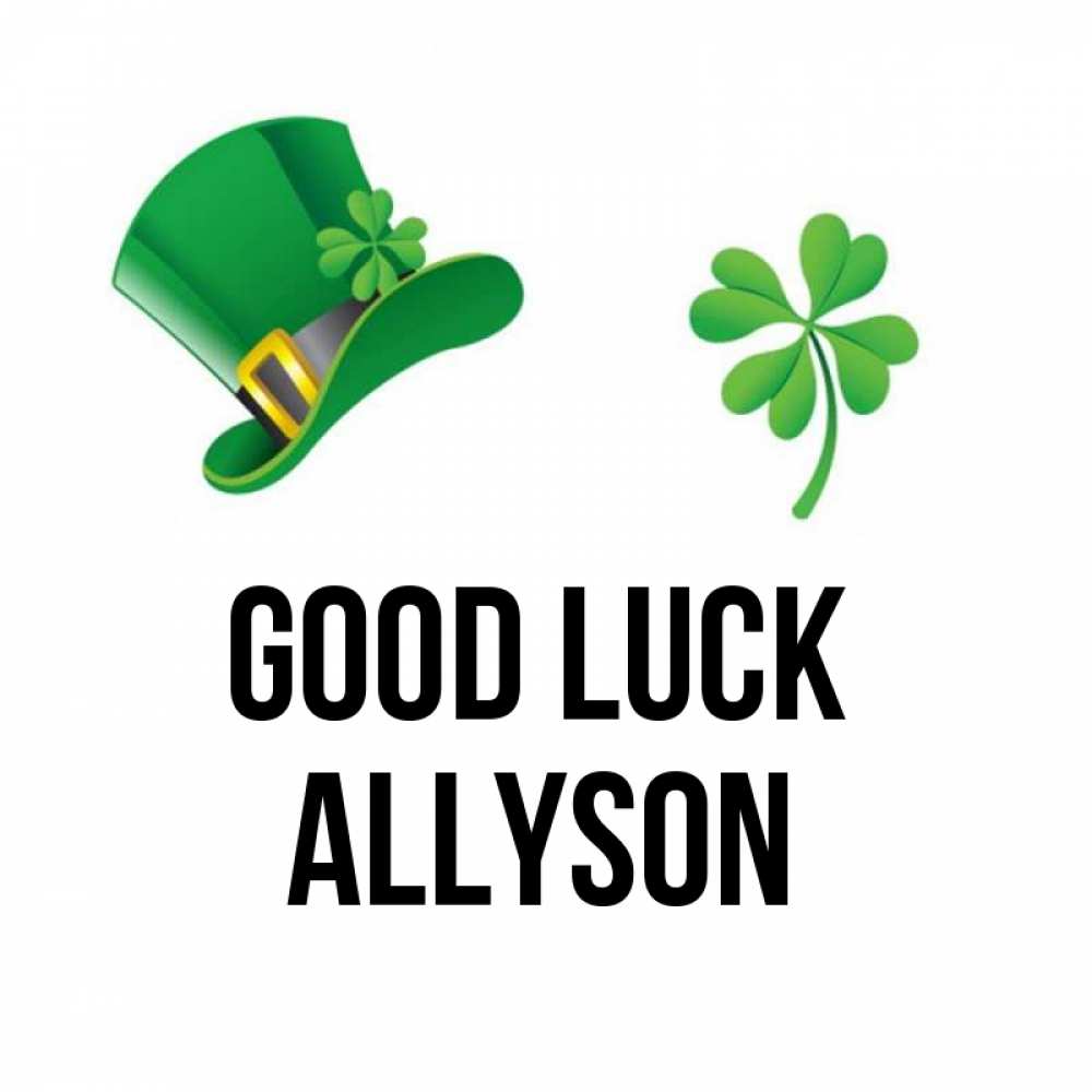 Greetings card с именем, Allyson Good luck на удачу 1 Greetings with text for free download 