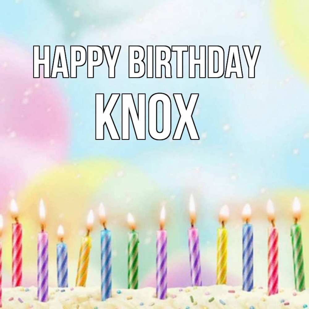 Greetings card с именем, Knox Happy Birthday разноцветное Greetings with text for free download 