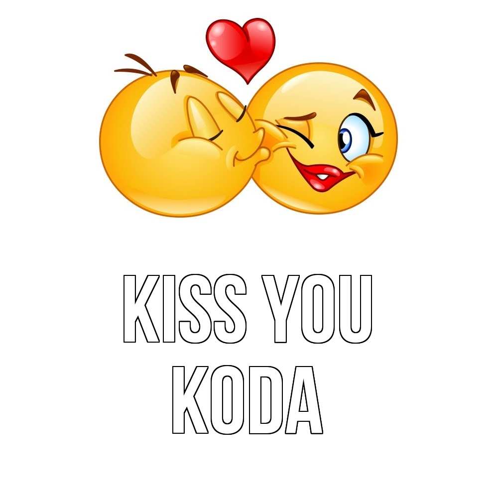 Greetings card с именем, Koda Kiss you губы и белые зубы Greetings with text for free download 