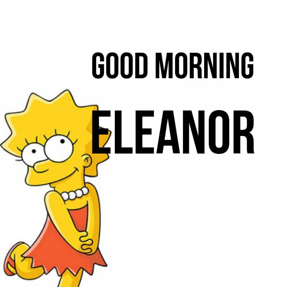 Greetings card с именем, Eleanor Good morning в платье и ожерелье Greetings with text for free download 