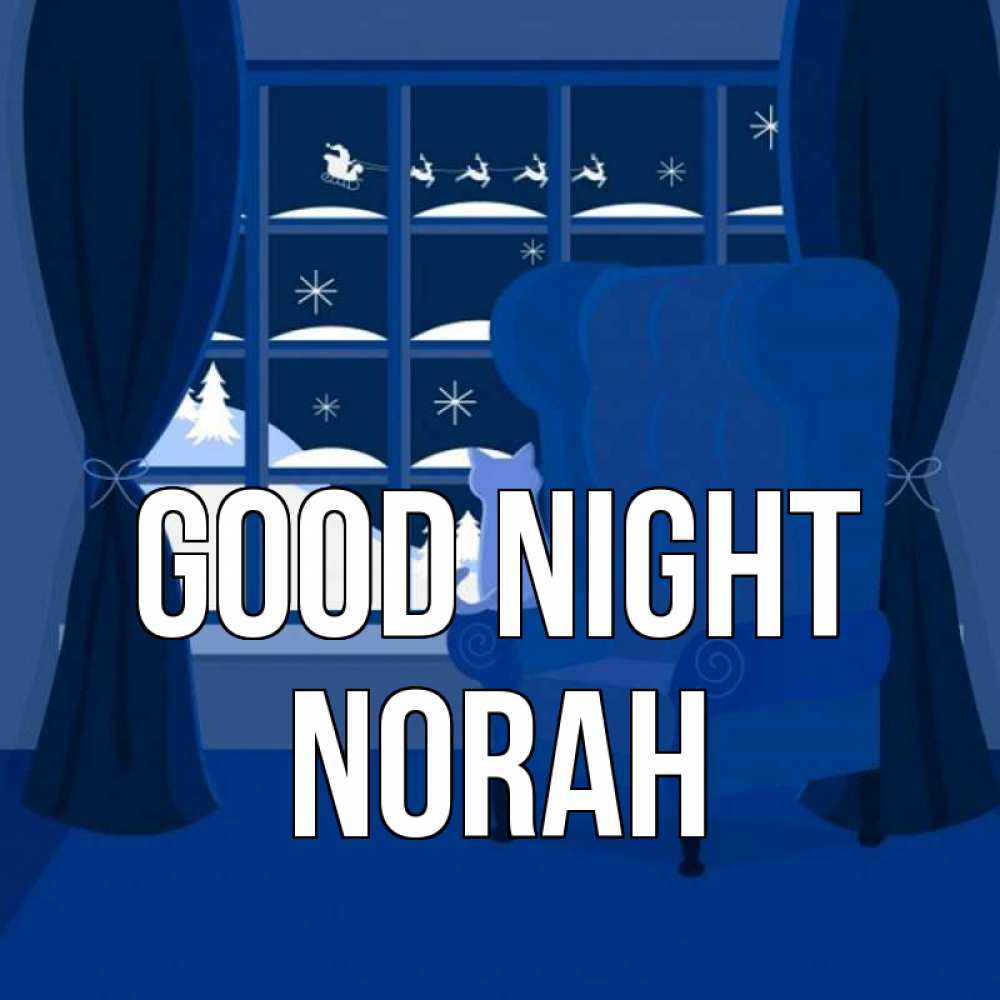 Greetings card с именем, Norah Good night зимняя тема Greetings with text for free download 