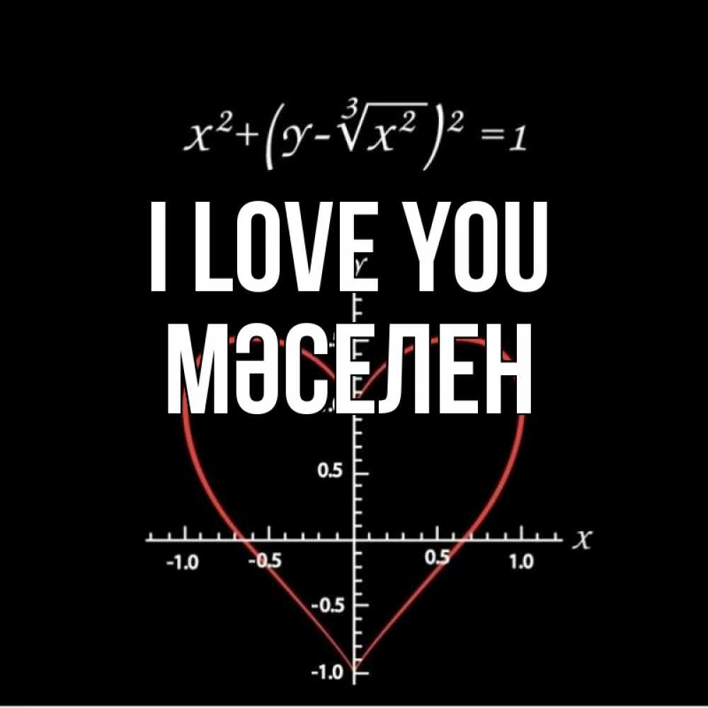 Greetings card с именем, Мәселен I love you сердечная формула Greetings with text for free download 