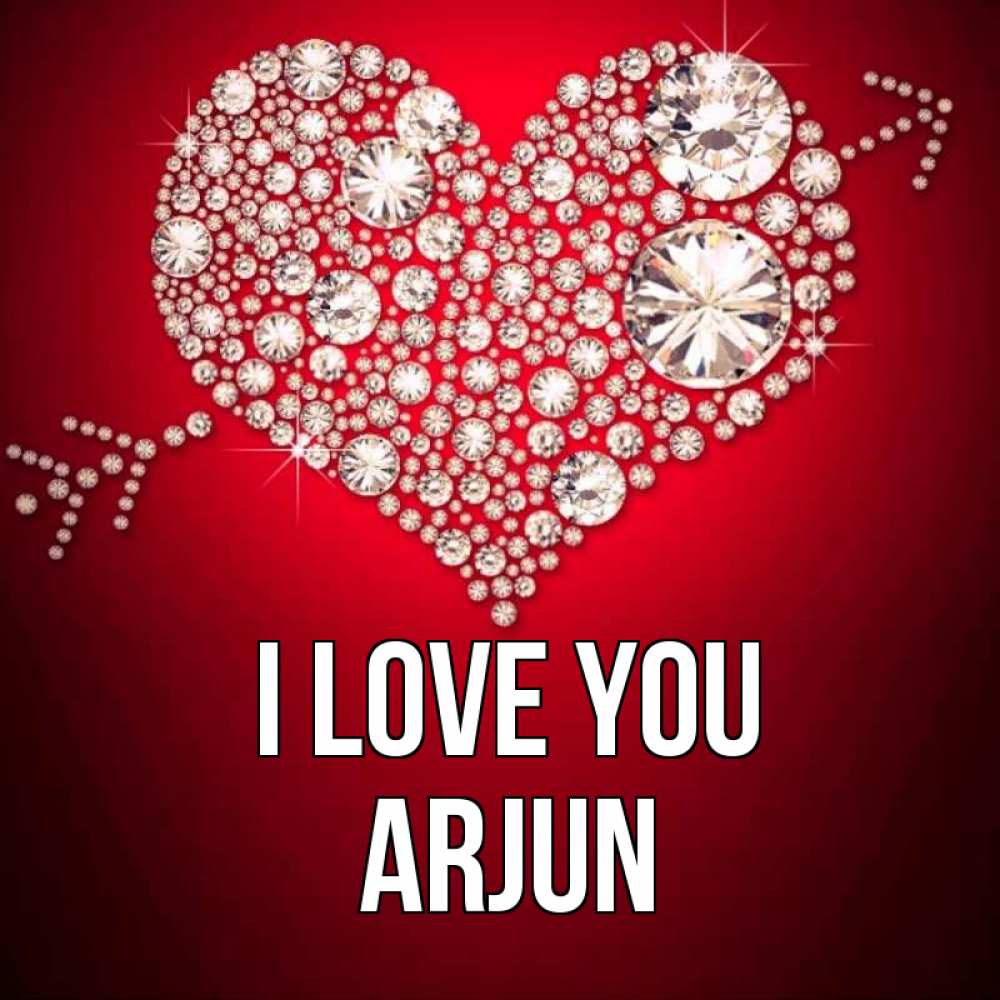 Greetings card с именем, Arjun I love you стрела купидона Greetings with text for free download 