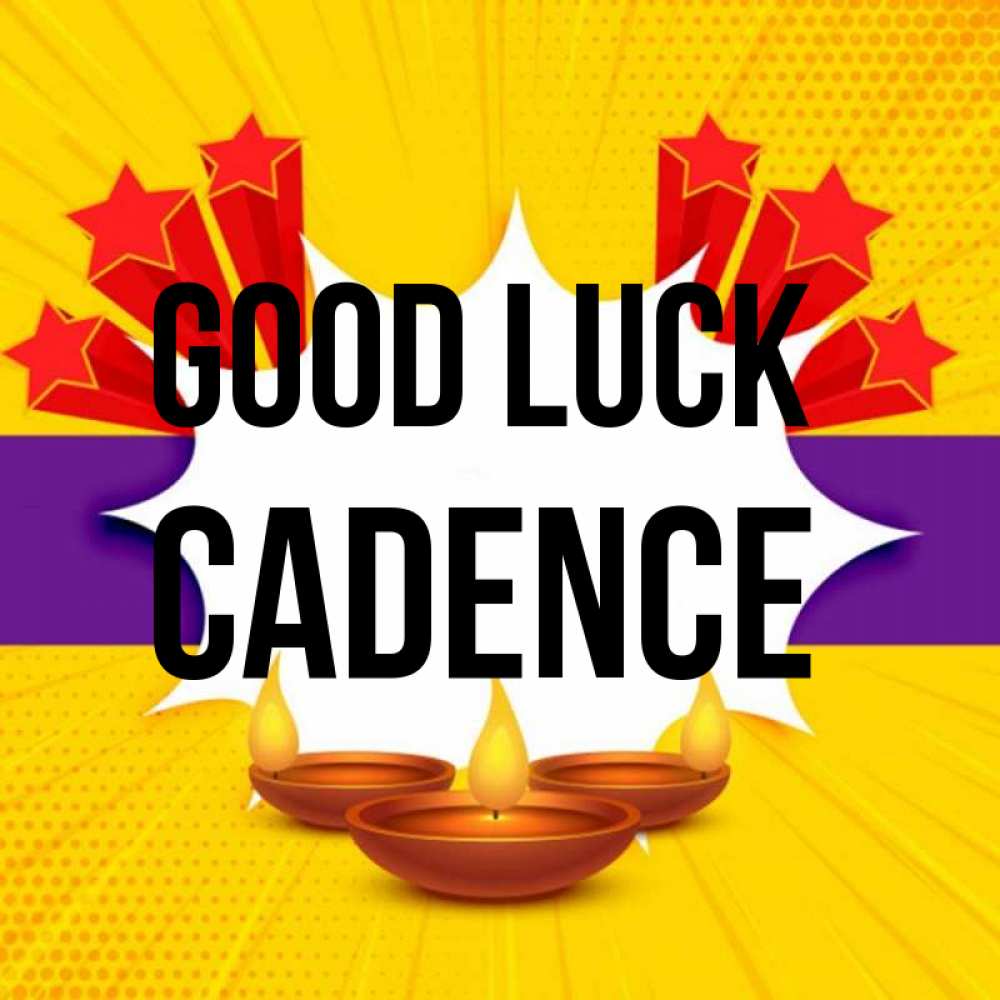 Greetings card с именем, Cadence Good luck векторное изображение Greetings with text for free download 