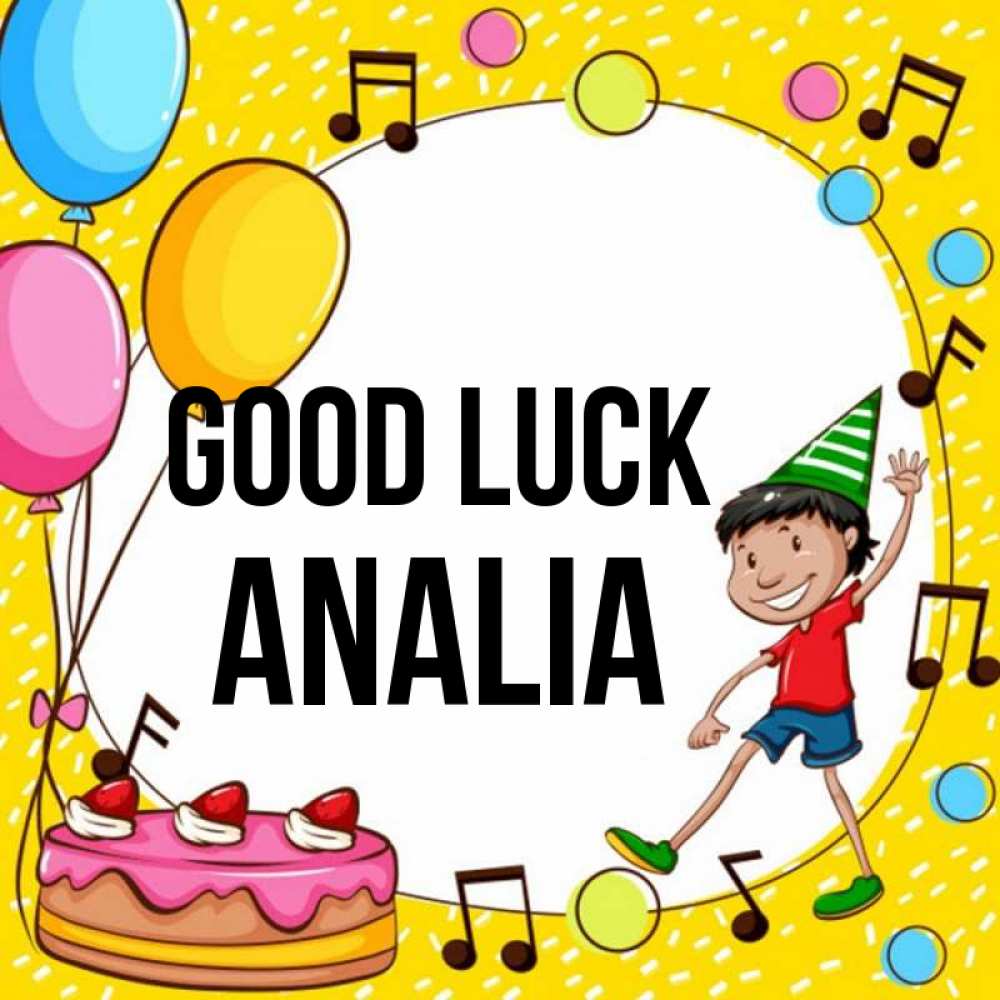 Greetings card с именем, Analia Good luck открытка 1 Greetings with text for free download 