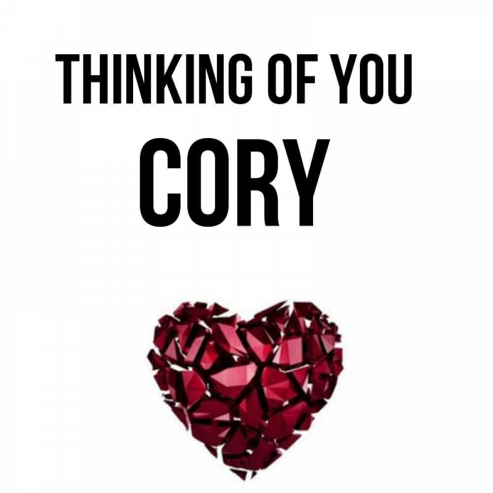 Greetings card с именем, Cory Thinking of you рубиновое 1 Greetings with text for free download 