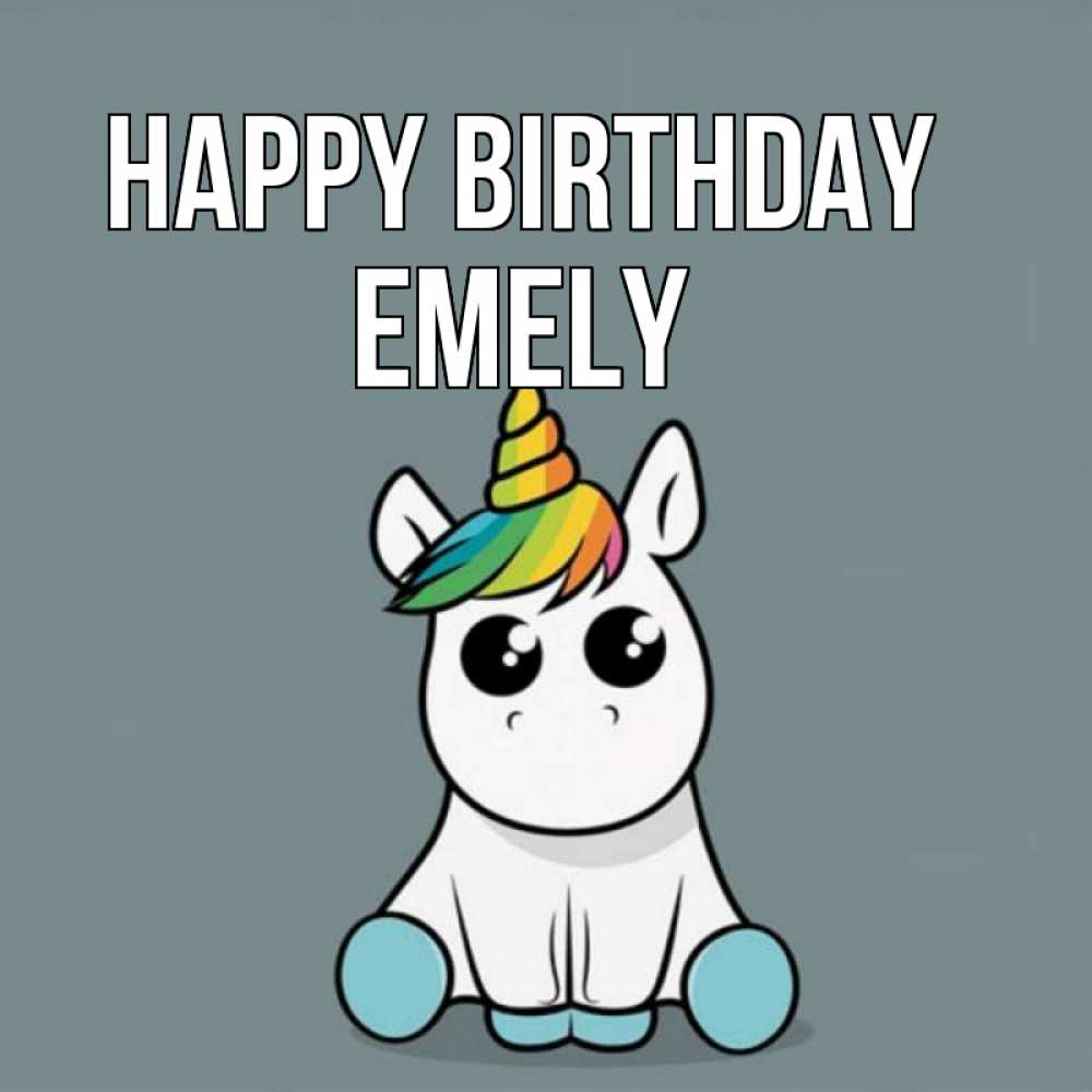 Greetings card с именем, Emely Happy Birthday пони Greetings with text for free download 