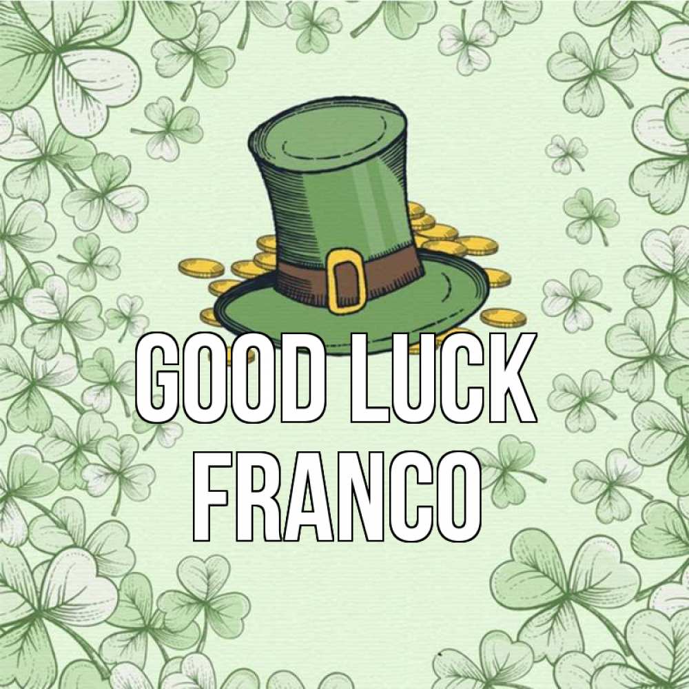 Greetings card с именем, Franco Good luck клевер Greetings with text for free download 
