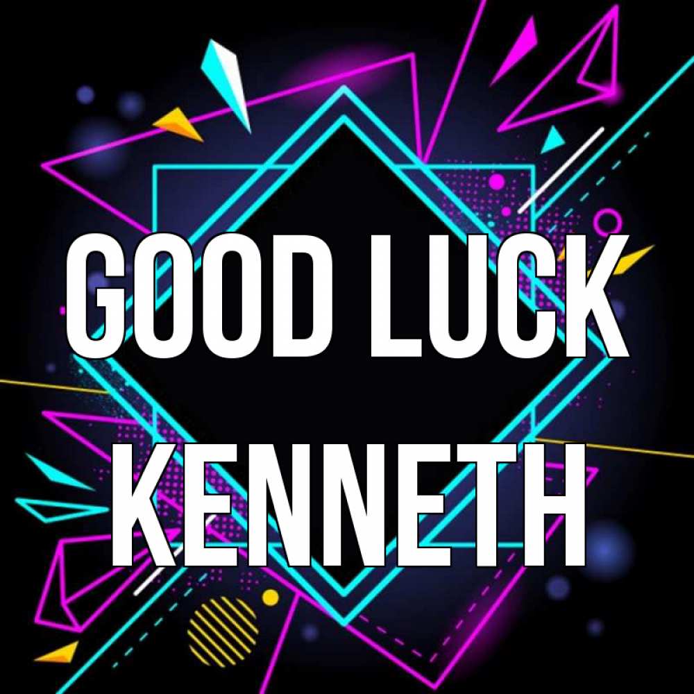Greetings card с именем, Kenneth Good luck рамочки Greetings with text for free download 
