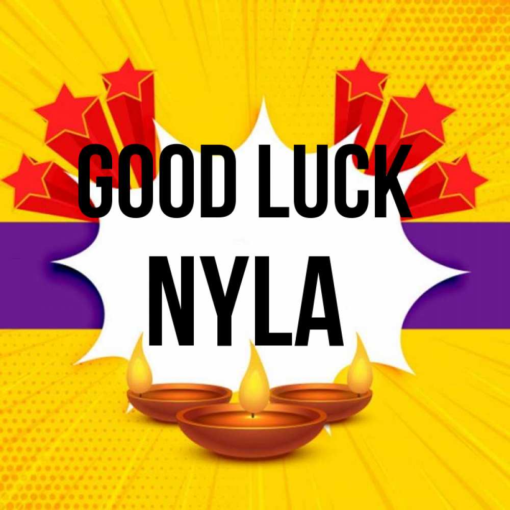 Greetings card с именем, Nyla Good luck векторное изображение Greetings with text for free download 