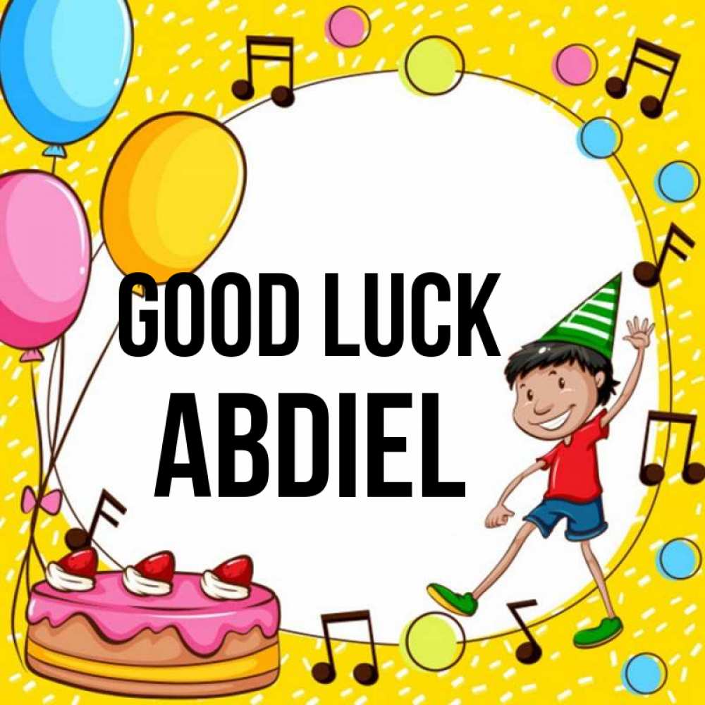 Greetings card с именем, Abdiel Good luck открытка 1 Greetings with text for free download 