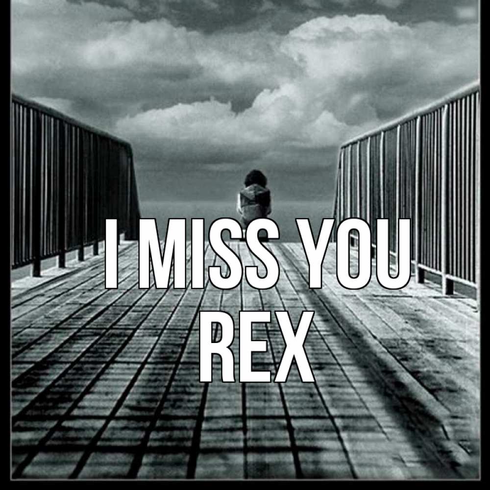 Greetings card с именем, Rex I miss you грусть 2 Greetings with text for free download 