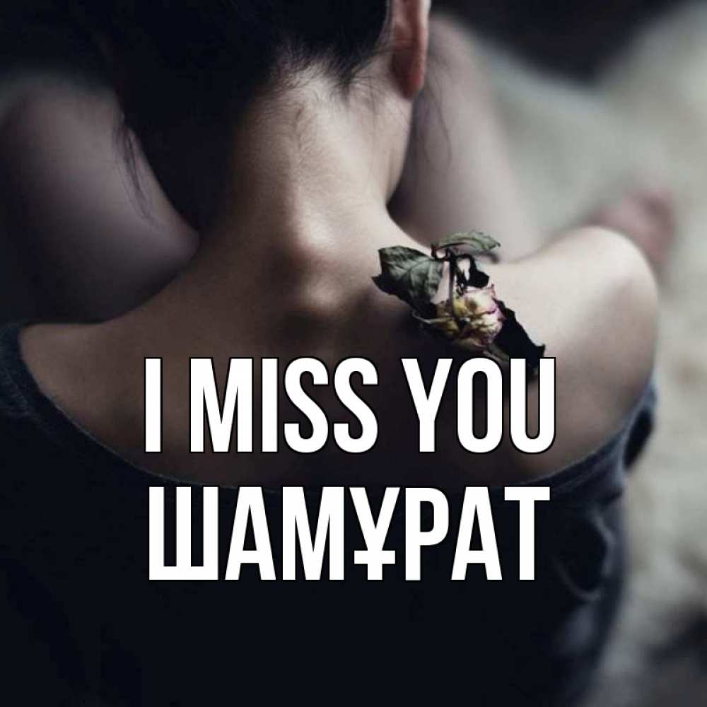 Greetings card с именем, ШАМҰРАТ I miss you засох цветок Greetings with text for free download 