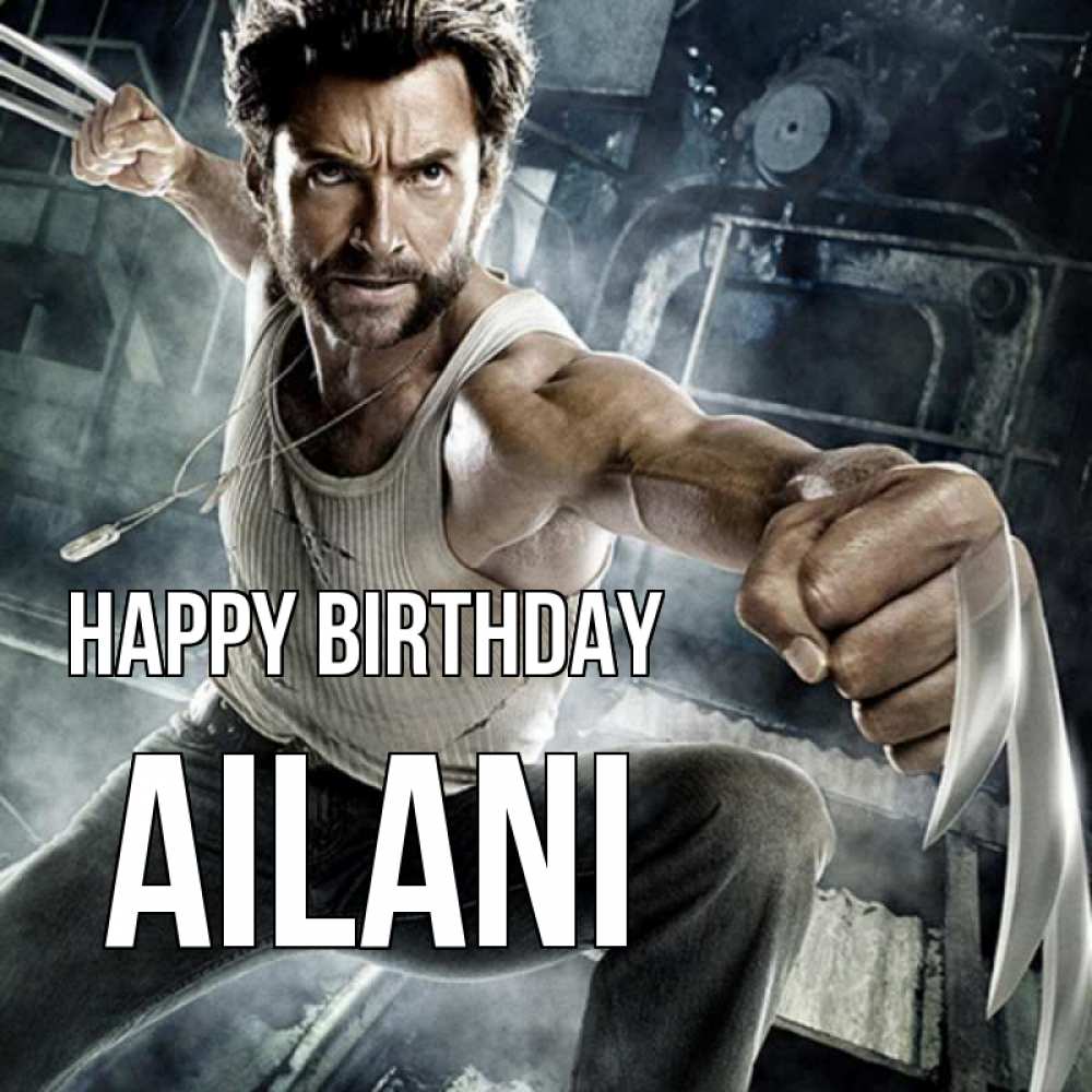 Greetings card с именем, Ailani Happy Birthday супергерой в ярости Greetings with text for free download 