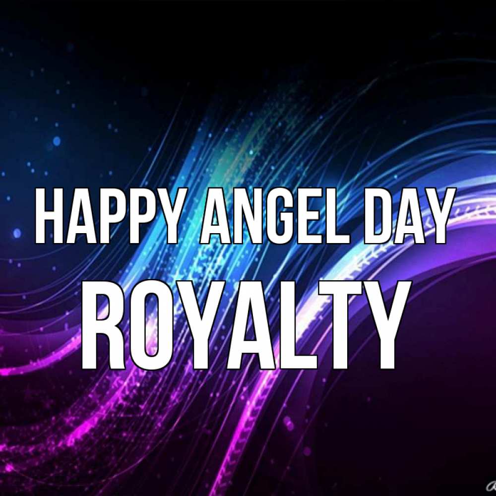 Greetings card с именем, Royalty happy angel day фиолетовый фон Greetings with text for free download 