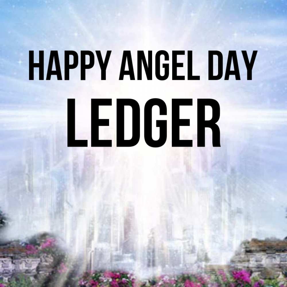 Greetings card с именем, Ledger happy angel day небесный свет Greetings with text for free download 