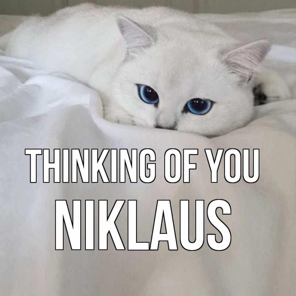 Greetings card с именем, Niklaus Thinking of you я очень по тебе скучаю и тоскую Greetings with text for free download 