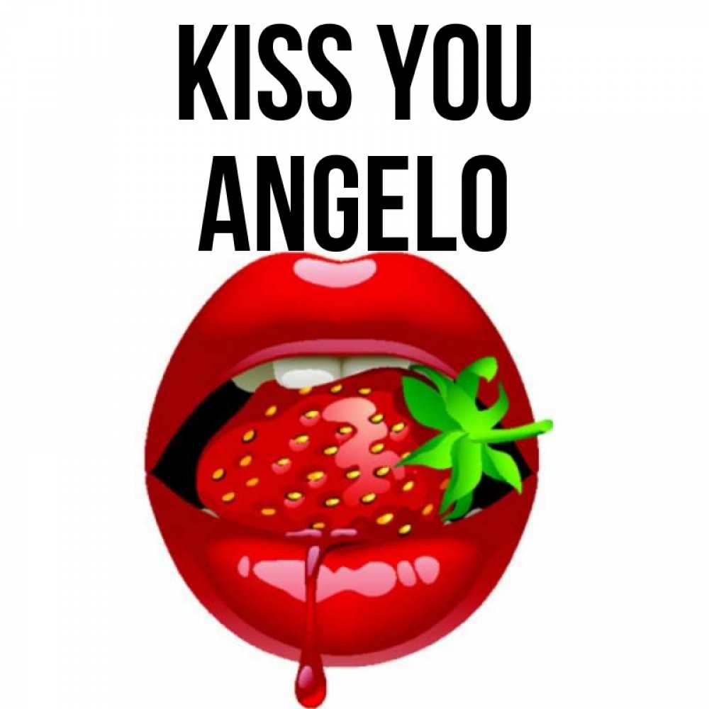 Greetings card с именем, Angelo Kiss you открытки с поцелуями Greetings with text for free download 