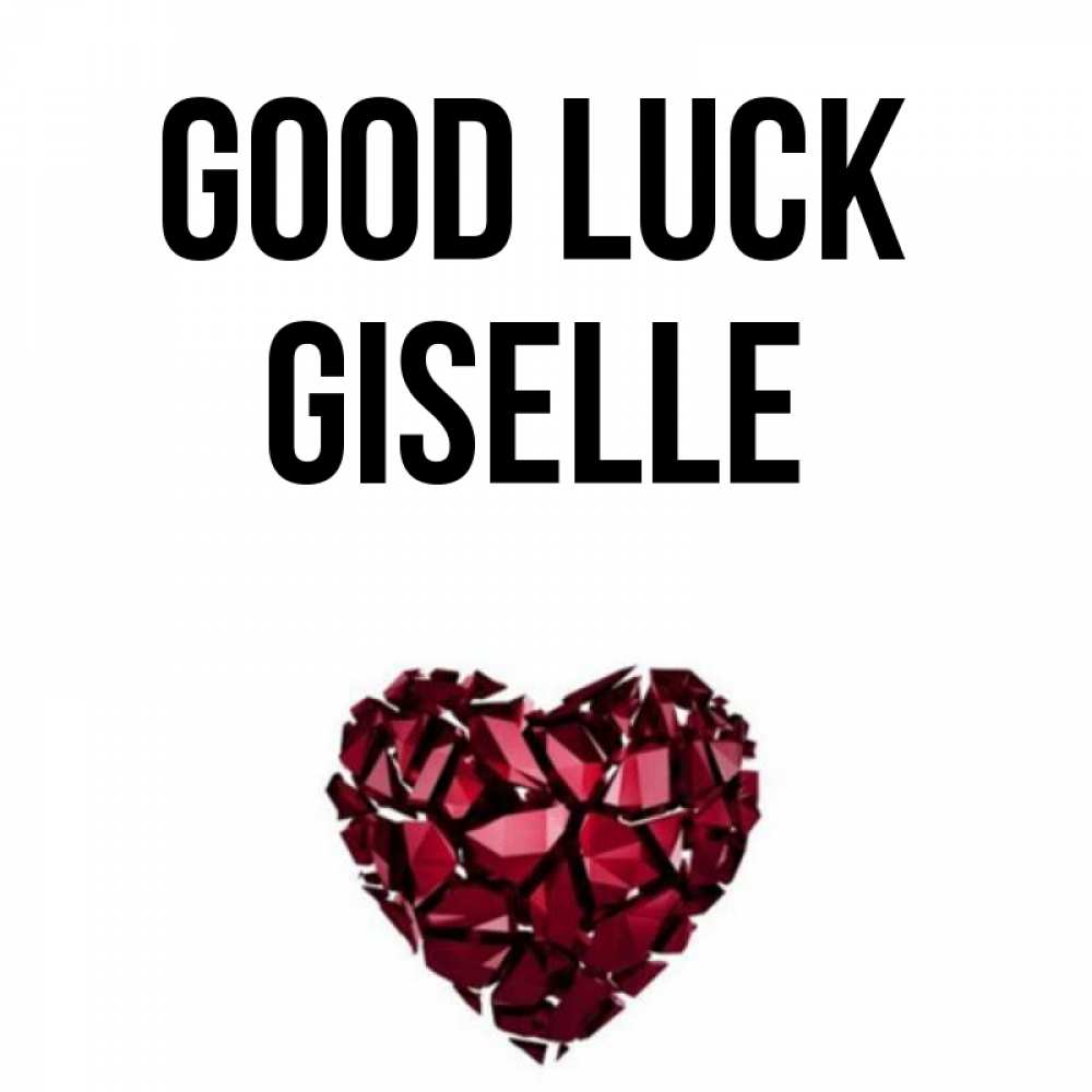 Greetings card с именем, Giselle Good luck бордовое из кристаллов  1 Greetings with text for free download 