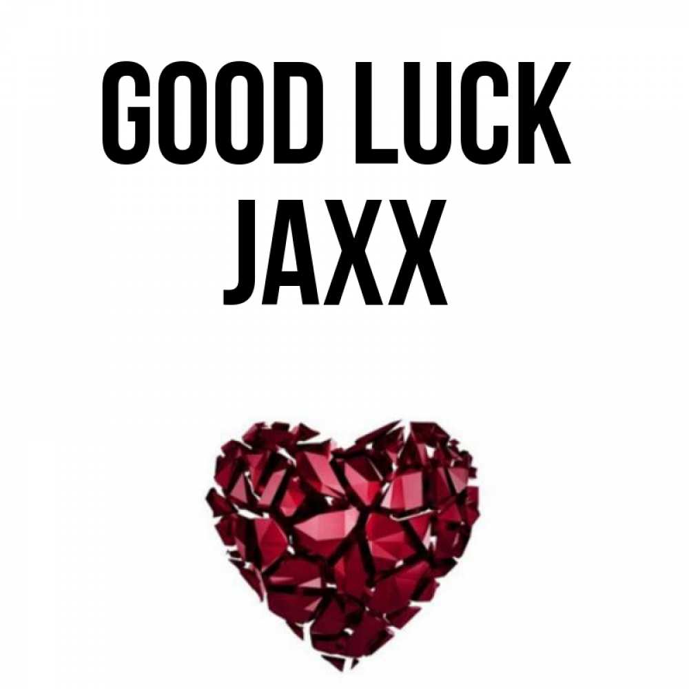 Greetings card с именем, Jaxx Good luck бордовое из кристаллов  1 Greetings with text for free download 