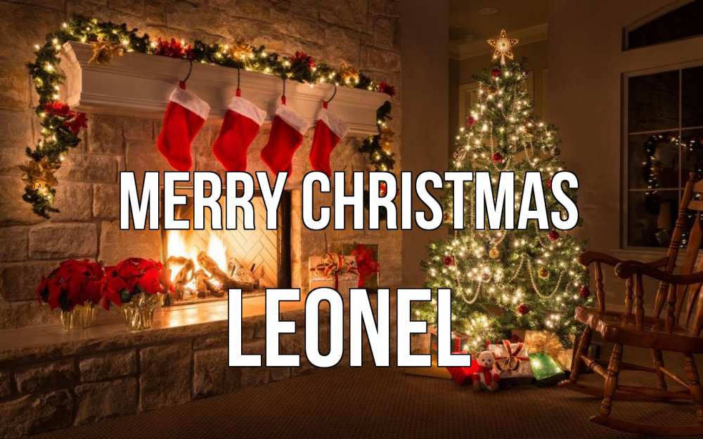 Greetings card с именем, Leonel Merry Christmas рождество Greetings with text for free download 