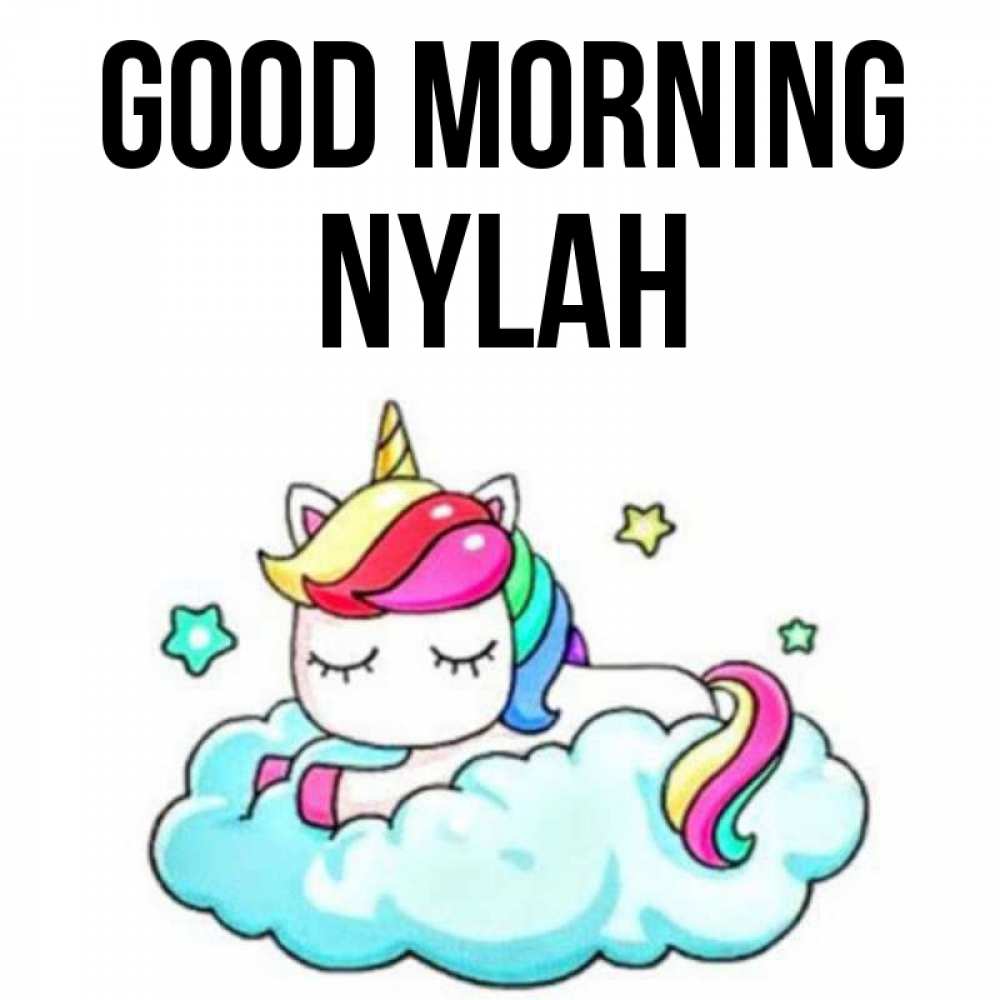 Greetings card с именем, Nylah Good morning радужное утро Greetings with text for free download 