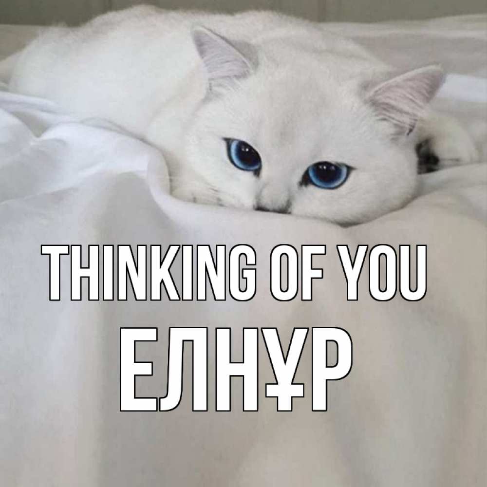 Greetings card с именем, Елнұр Thinking of you я очень по тебе скучаю и тоскую Greetings with text for free download 