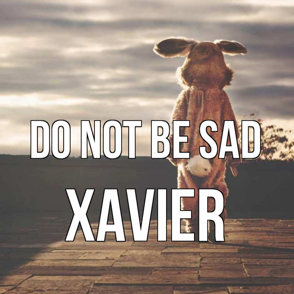 Greetings card с именем, Xavier Do not be sad со спины Greetings with text for free download 
