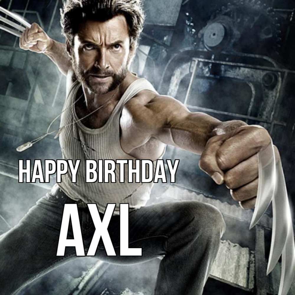 Greetings card с именем, Axl Happy Birthday супергерой в ярости Greetings with text for free download 