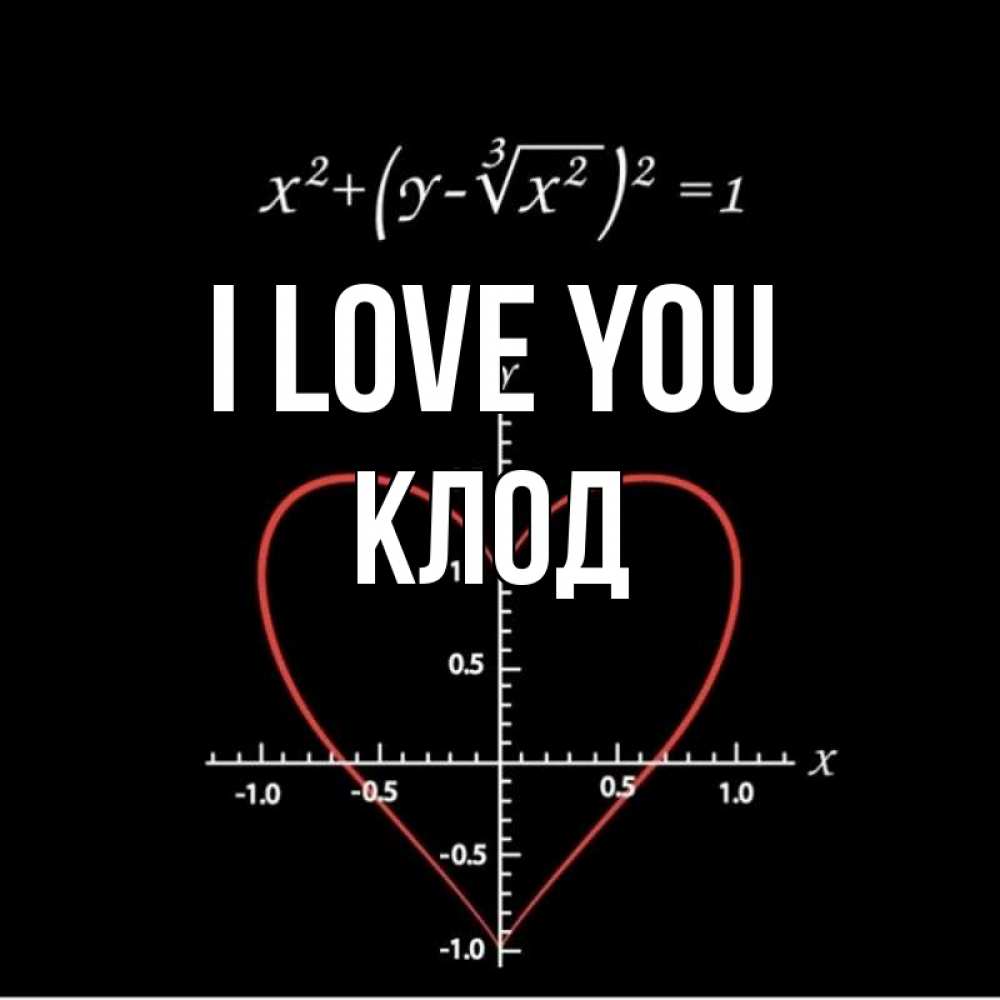 Greetings card с именем, Клод I love you сердечная формула Greetings with text for free download 
