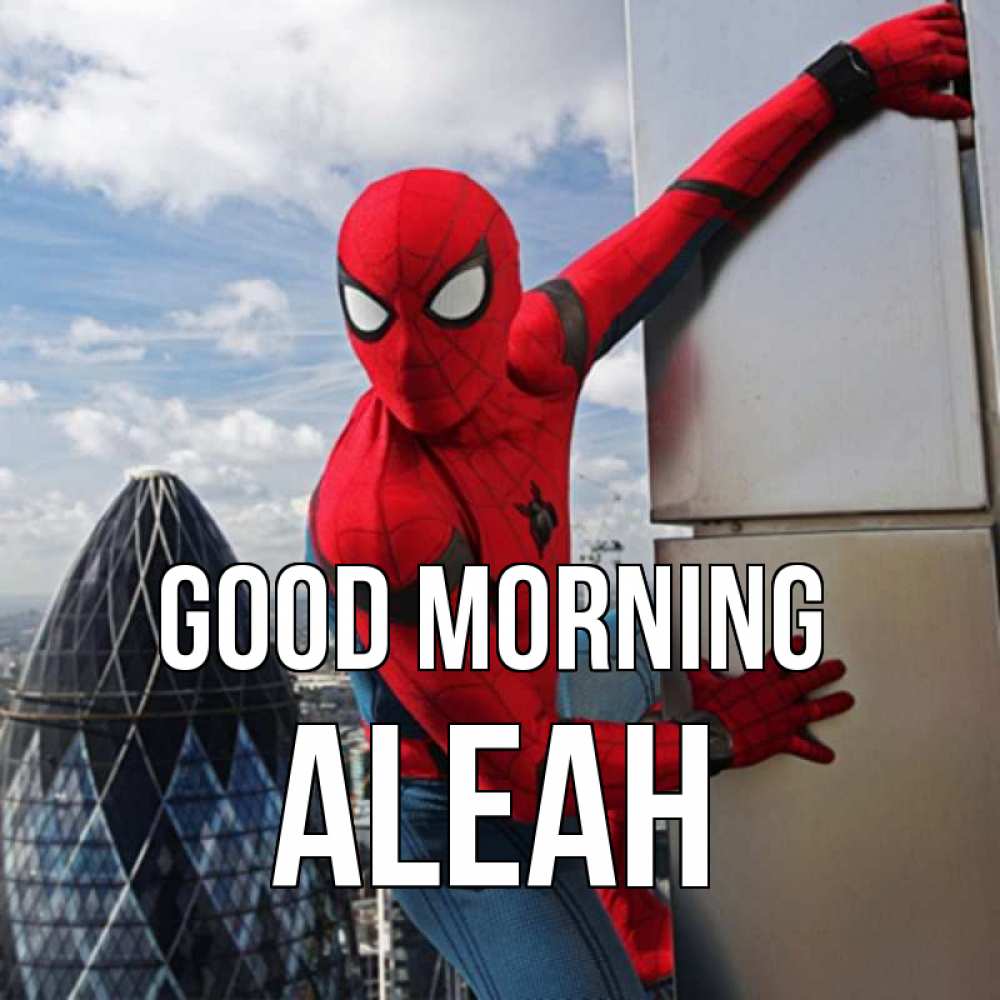 Greetings card с именем, Aleah Good morning марвел герои Greetings with text for free download 