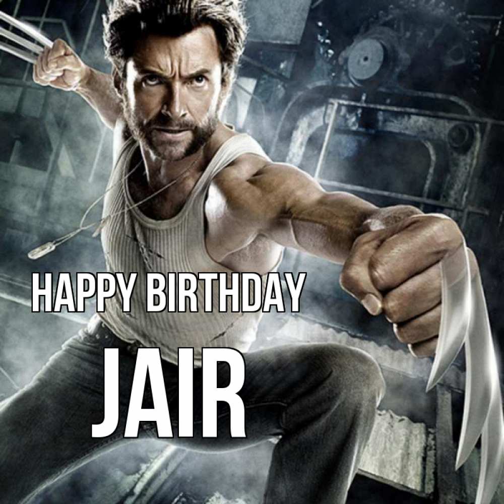 Greetings card с именем, Jair Happy Birthday супергерой в ярости Greetings with text for free download 