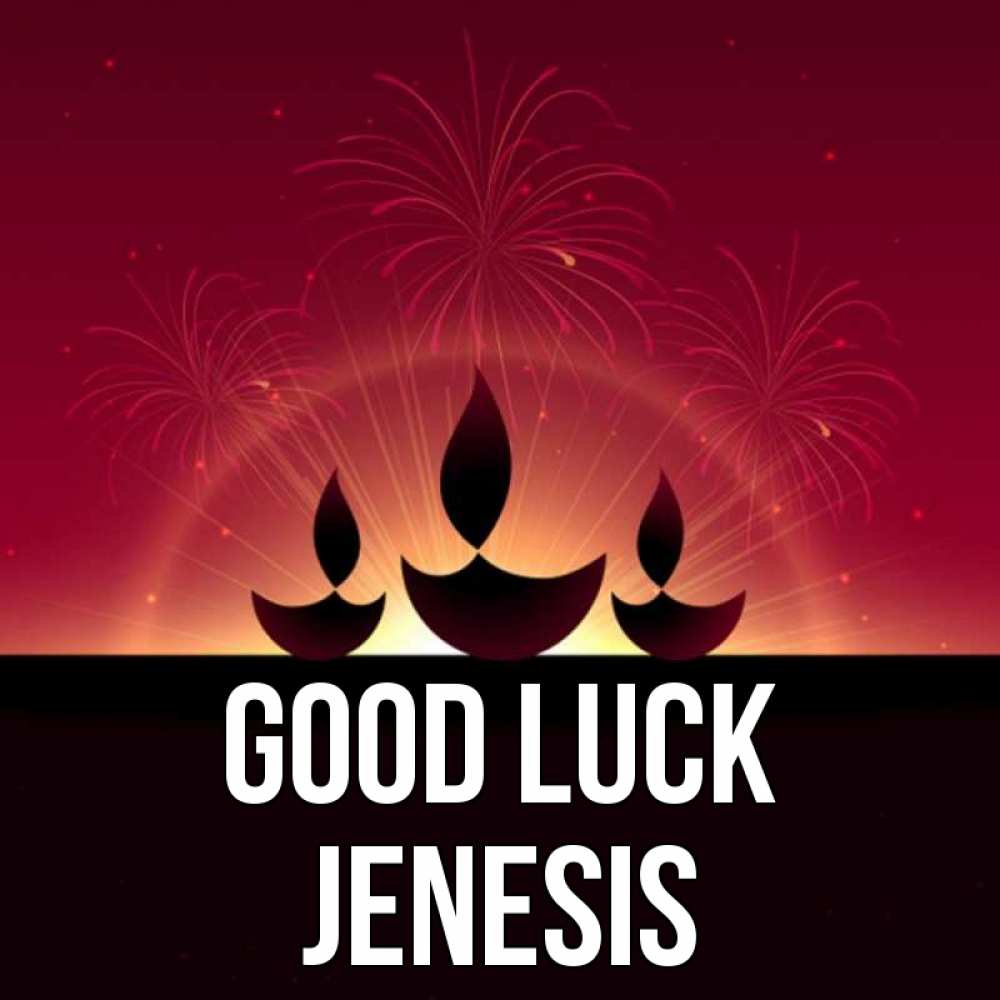 Greetings card с именем, Jenesis Good luck праздник Greetings with text for free download 