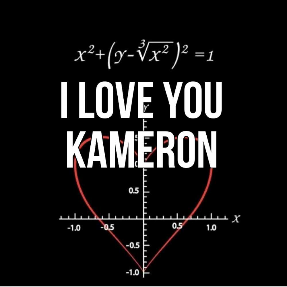 Greetings card с именем, Kameron I love you сердечная формула Greetings with text for free download 