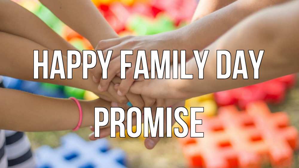 Greetings card с именем, Promise happy family day руки Greetings with text for free download 
