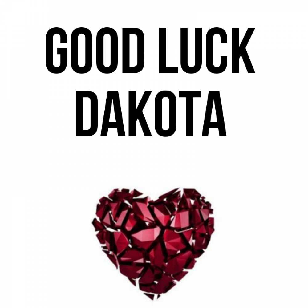 Greetings card с именем, Dakota Good luck бордовое из кристаллов  1 Greetings with text for free download 