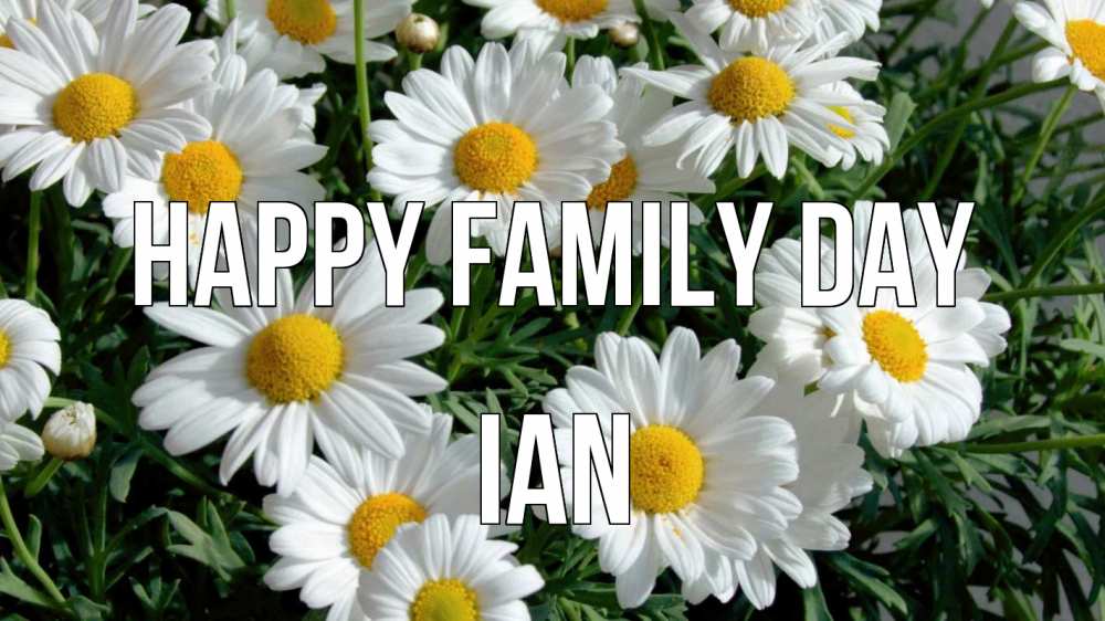 Greetings card с именем, Ian happy family day с днем семьи Greetings with text for free download 