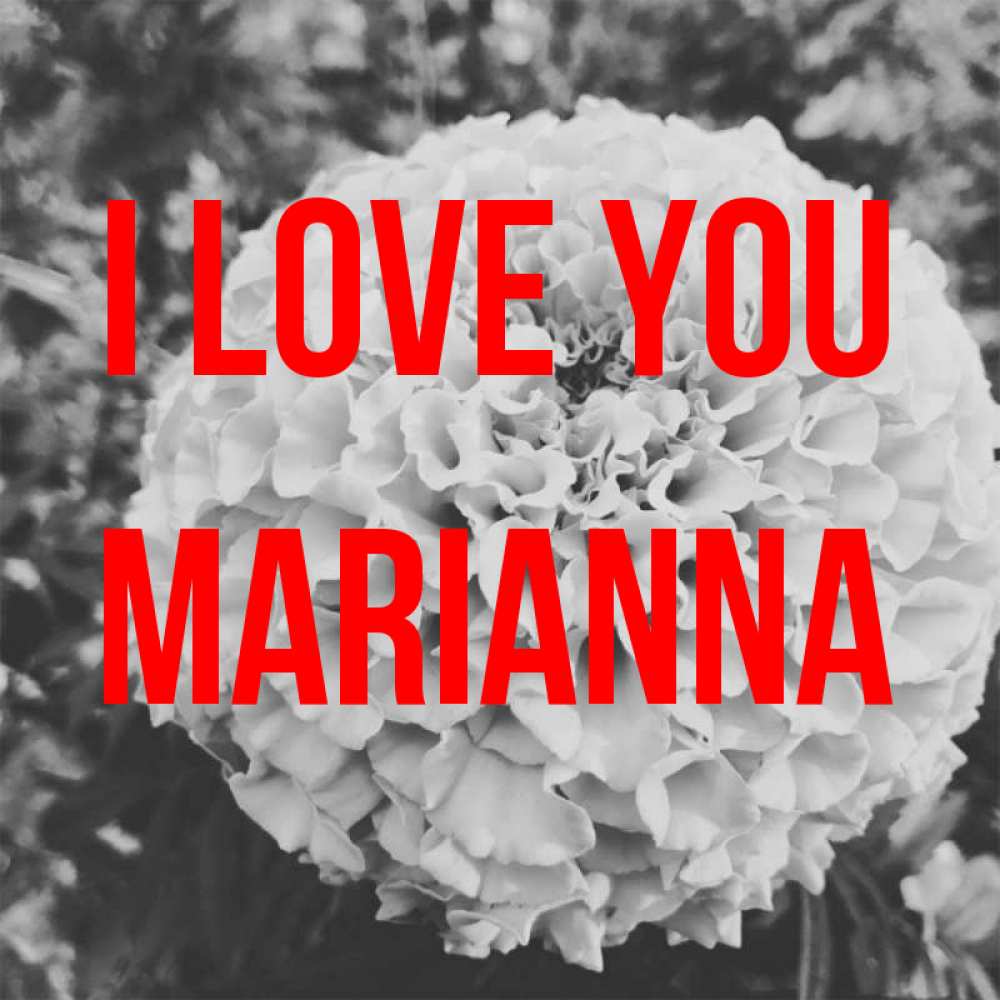 Greetings card с именем, Marianna I love you подпись Greetings with text for free download 