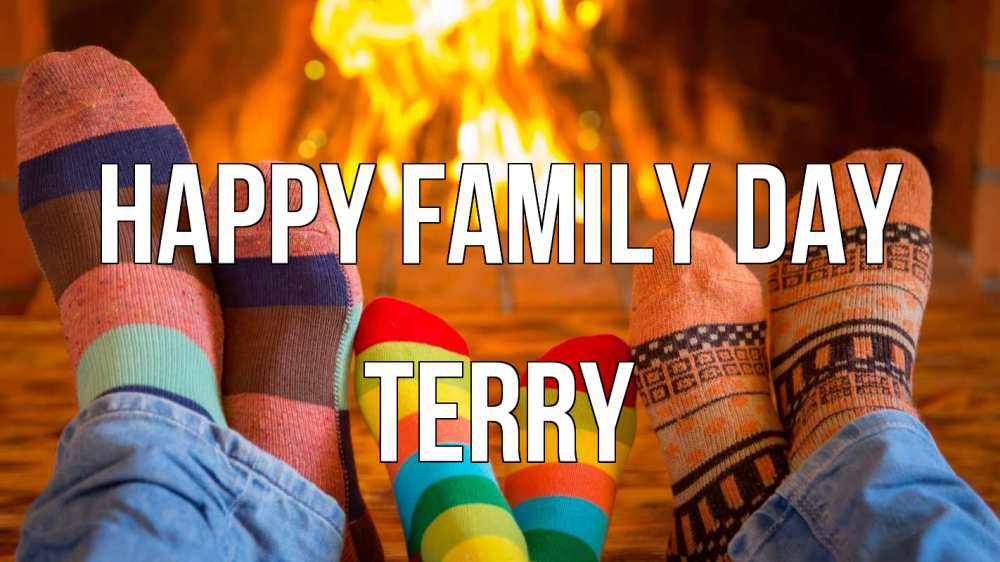 Greetings card с именем, Terry happy family day с днем семьи Greetings with text for free download 