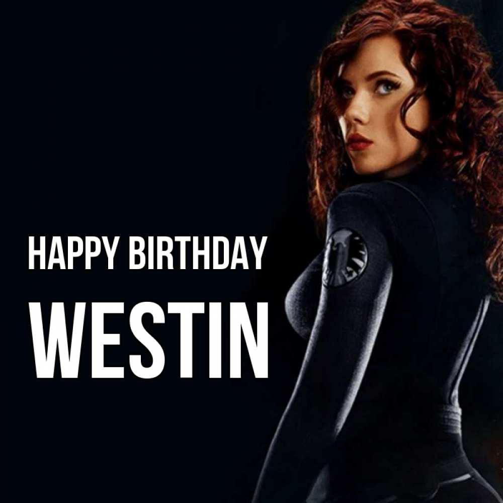Greetings card с именем, Westin Happy Birthday Марвел черная вдова Greetings with text for free download 