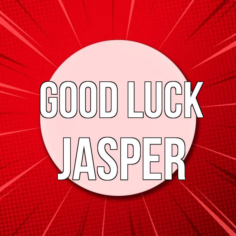 Greetings card с именем, Jasper Good luck розовая кнопка Greetings with text for free download 