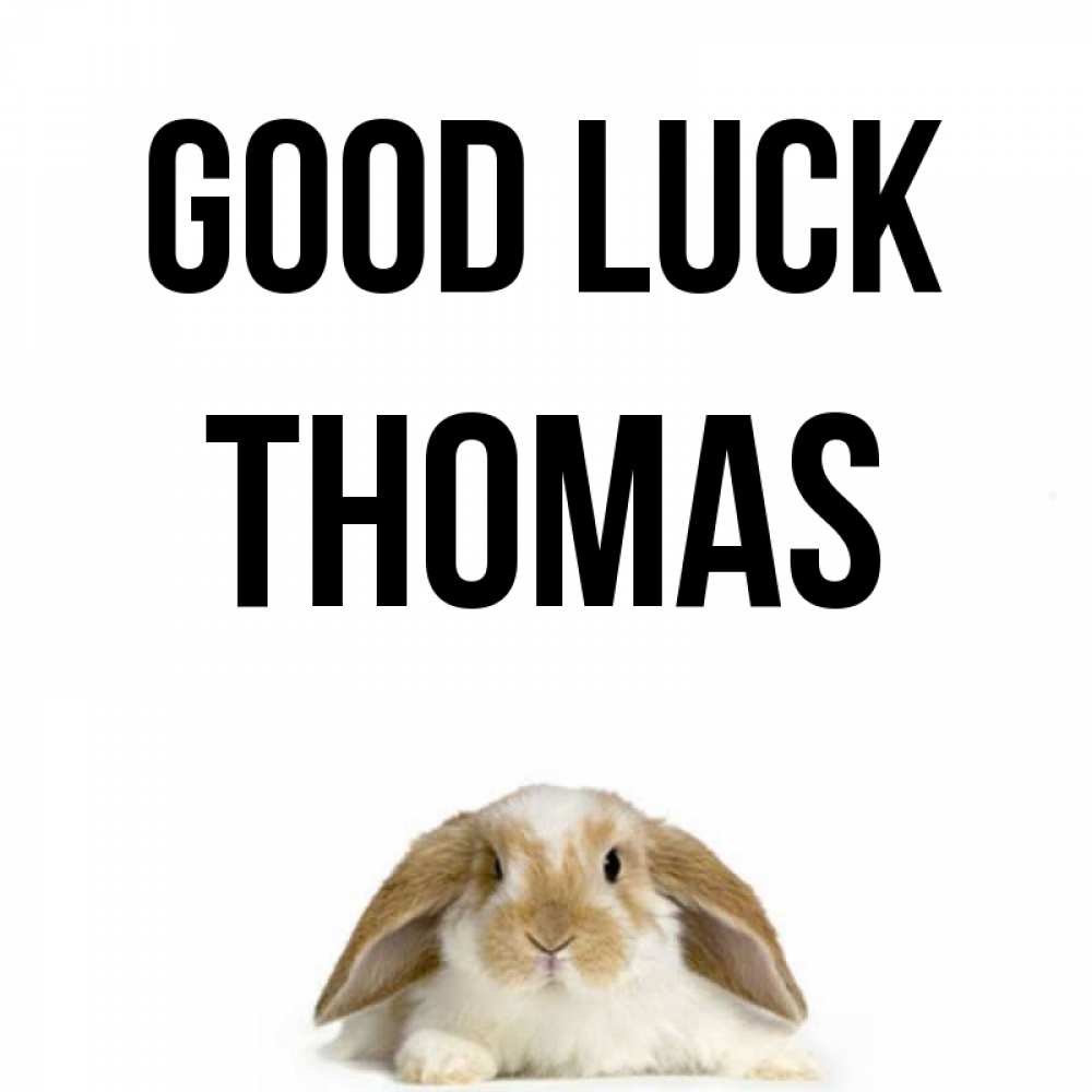 Greetings card с именем, Thomas Good luck открытки с произвольным текстом который можно вставить в открытку и создать ее самостоятельно бесплатно онлайн Greetings with text for free download 