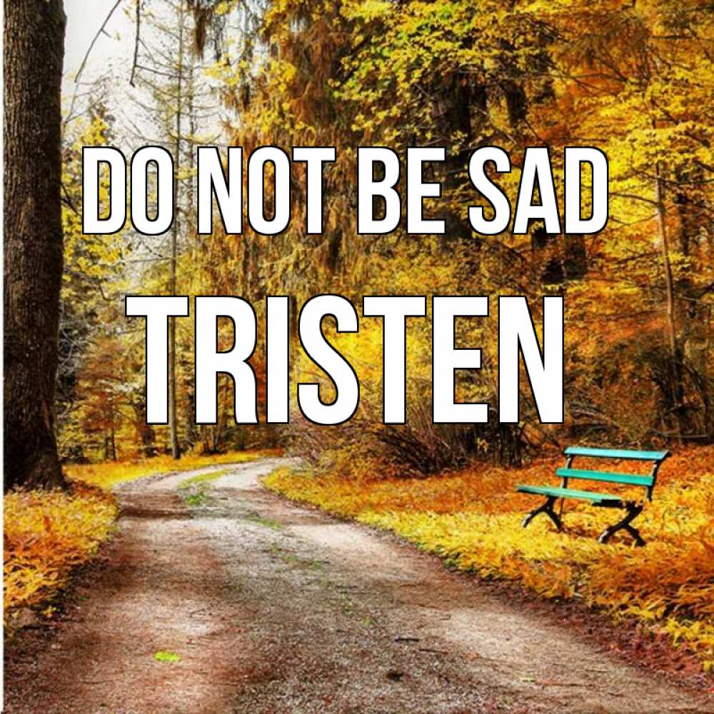 Greetings card с именем, Tristen Do not be sad зеленая лавочка Greetings with text for free download 