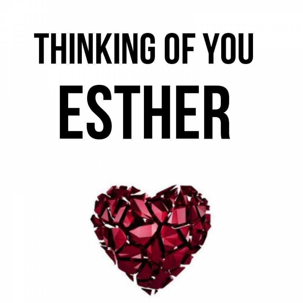 Greetings card с именем, Esther Thinking of you рубиновое 1 Greetings with text for free download 