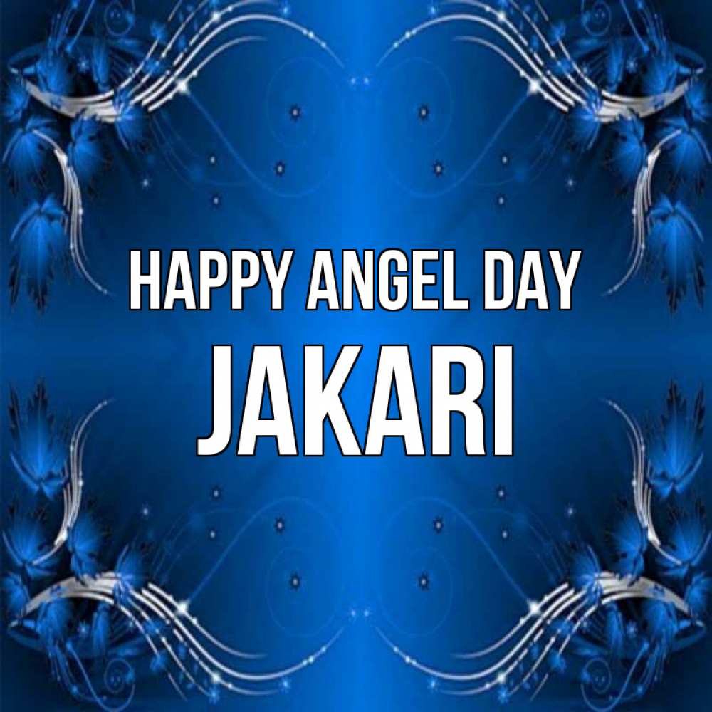 Greetings card с именем, Jakari happy angel day красивая рамочка с узорами Greetings with text for free download 