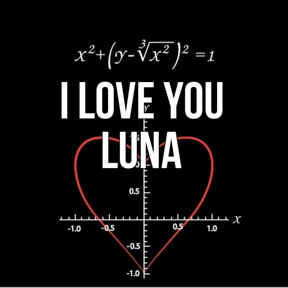 Greetings card с именем, Luna I love you сердечная формула Greetings with text for free download 