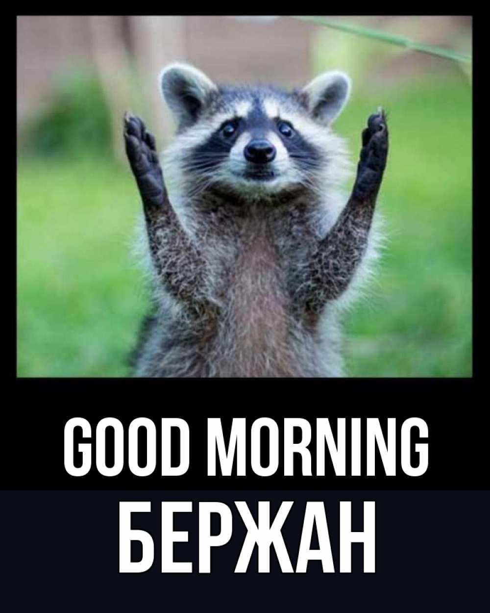 Greetings card с именем, Бержан Good morning хорошее настроение утречком Greetings with text for free download 