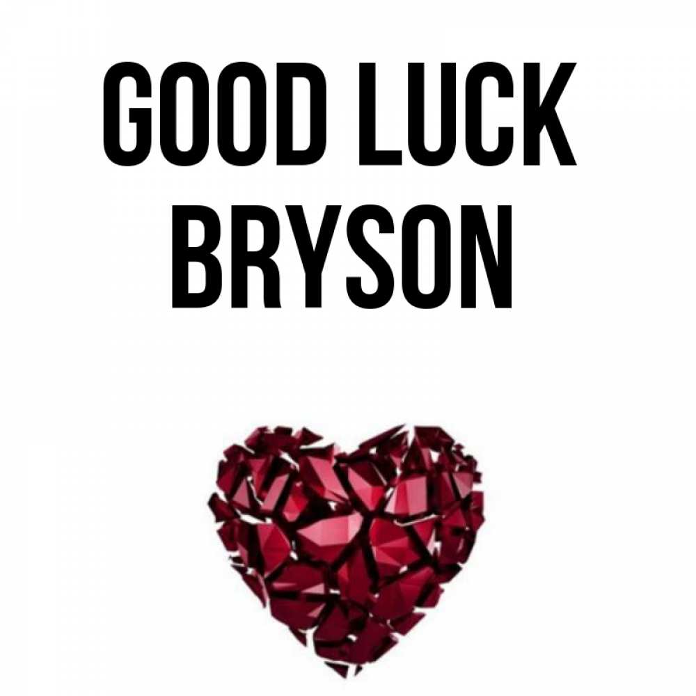 Greetings card с именем, Bryson Good luck бордовое из кристаллов  1 Greetings with text for free download 